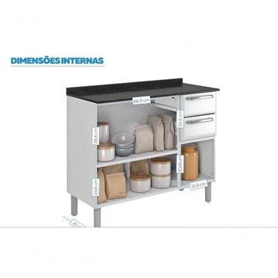 Gabinete Cozinha Itatiaia Luce IG3G2 105 Branco