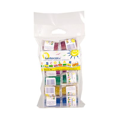 Kit Escolar Glitter com 12 Unidades