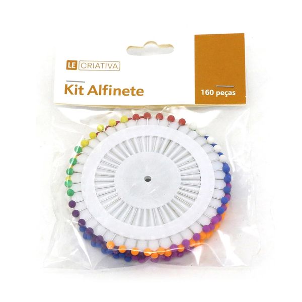 Kit Alfinete de Cabeça Colorida Disco com 160 Unidades - Item Sortido Kit Alfinete de Cabeça Colorida Disco com 160 Unidades - Item Sortido