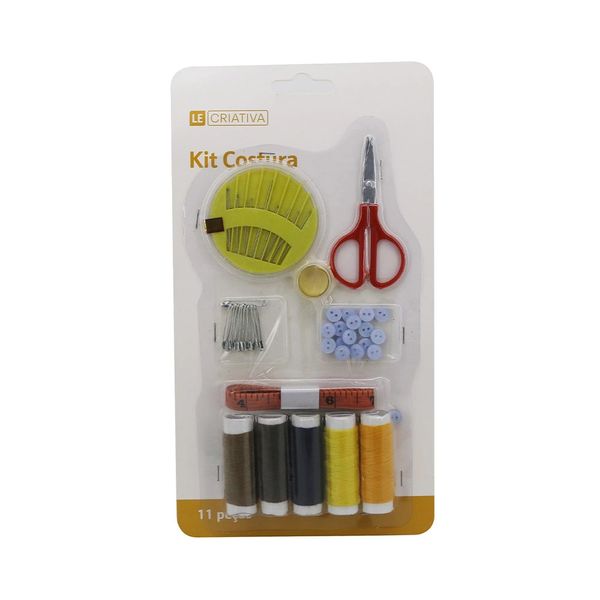 Kit para Costura com 11 Peças Cores Diversas - Item Sortido Kit para Costura com 11 Peças Cores Diversas - Item Sortido
