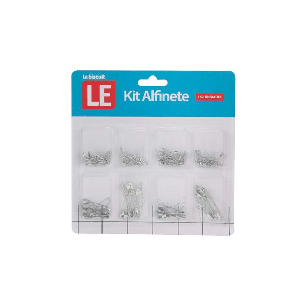 Kit Alfinete de Segurança Mix Le com 160 Unidades Prata