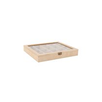 Caixa Mdf com 9 Divisórias Tampa Acrílica 28x23x4cm