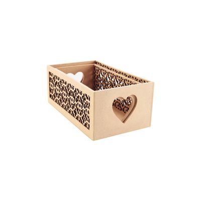 Kit Organizador Le em Mdf Vazado com 2 Unidades