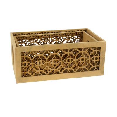 Kit Organizador Le em Mdf Vazado com 2 Unidades