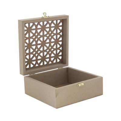 Caixa Mdf Le com Tampa Vazada 15x15x7cm