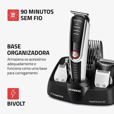 Aparador De Pelos Supergroom Mondial Bg-08 Bivolt