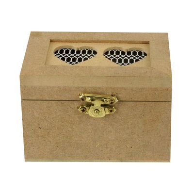 Caixa Mdf Le Recorte Dois Corações 10x7x7cm