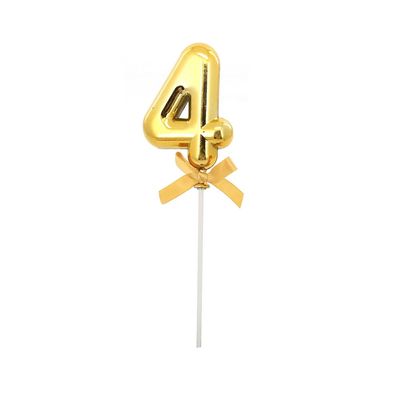 Topper Bolo Le Dourado Número 4