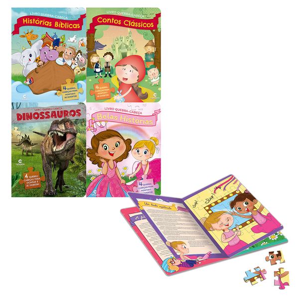 Livro Infantil Culturama Ler e Brincar com Quebra Cabeça Capas Diversas - Item Sortido