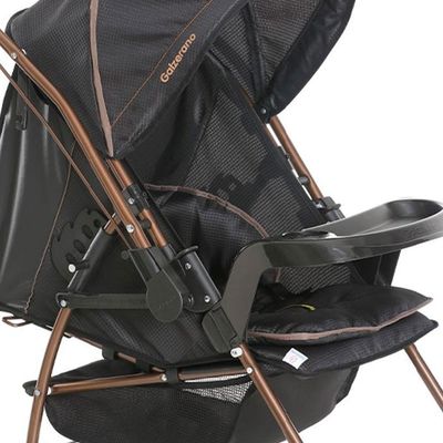 Carrinho De Bebê Galzerano Milano Reversível Preto Cobre
