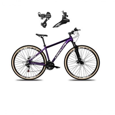Bicicleta Aro 29 Absolute Nero 5 Alumínio 24v Câmbios Shimano Freio A Disco Mountain Bike Roxo Tam: 15