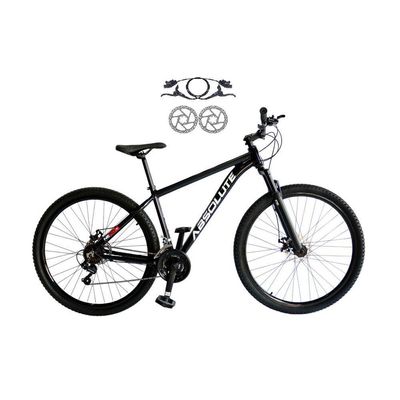Bicicleta Aro 29 Absolute Nero 5 Alumínio 21v Freio Hidráulico Garfo Suspensão Mountain Bike preto Tam: 15