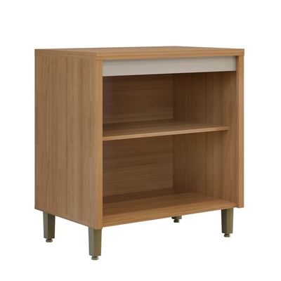 Balcão Sem Tampo Allure Linea Brasil 80cm 100% Mdf Jequitiba/gris Fosco
