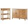 Kit Balcão Buffet 120cm Com Aparador Rústico 72cm Madeira Maciça Lira M06 Carvalho Fosco - Lyam Decor