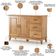 Kit Balcão Buffet 120cm Com Aparador Rústico 132cm Madeira Maciça Lira M06 Carvalho Fosco - Lyam Decor