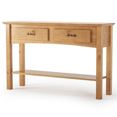 Kit Balcão Buffet 120cm Com Aparador Rústico 132cm Madeira Maciça Lira M06 Carvalho Fosco - Lyam Decor