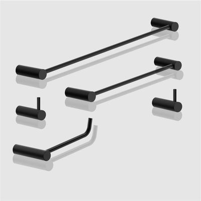 Kit Acessórios Para Banheiro Preto Fosco 5 Peças Grego Metal 2070or