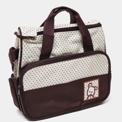 Kit Bolsa Maternidade Mochila Bebe Trocador Porta Mamadeira Papinha 5 Peças Mala Luxo Impermeavel Menina Menino Marrom