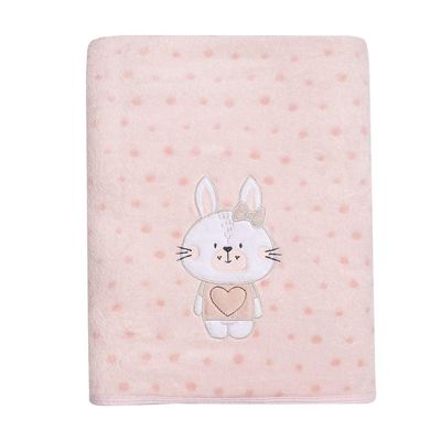 Cobertor Bebê Microfibra Coelhinha Rosa 1,10CmX90Cm Papi