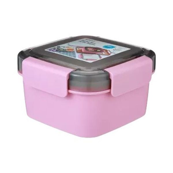 Kit Saladeira com 2 Níveis e Talher 1,1 Litro - Rosa