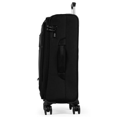 Mala Média 23kg Poliéster 4 Rodas 26" Lyon Preta M / Preto