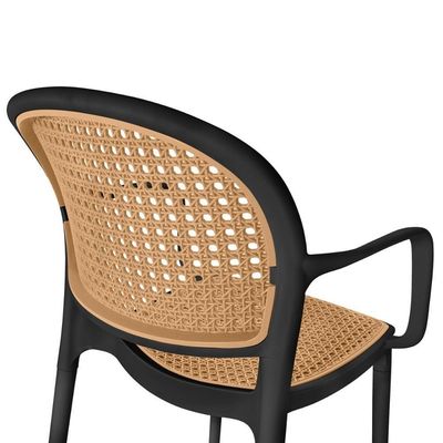 Kit 2 Cadeiras De Jantar Roma Prática Com Braços Para Sala E Cozinha - Preto