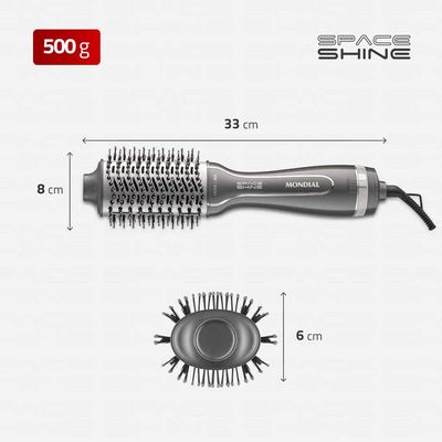 Escova Secadora Space Shine, Mondial, Grafite, 1300W, Bivolt - ES-20