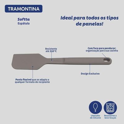 Espátula Tramontina Softta Cinza De Silicone