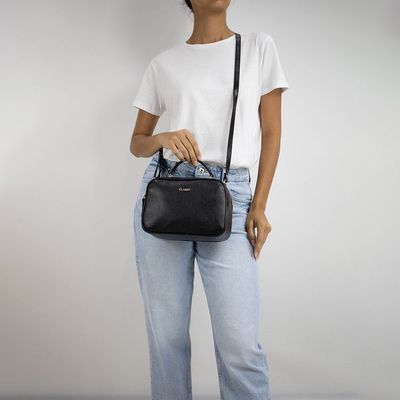 Bolsa Classe Couro Transversal Feminina Camera Bag 2846 Preto