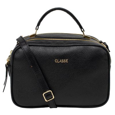 Bolsa Classe Couro Transversal Feminina Camera Bag 2846 Preto