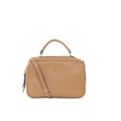 Bolsa Classe Couro Transversal Feminina Camera Bag 2846 Nude