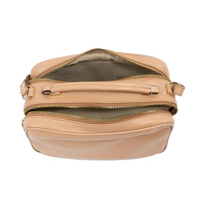 Bolsa Classe Couro Transversal Feminina Camera Bag 2846 Nude