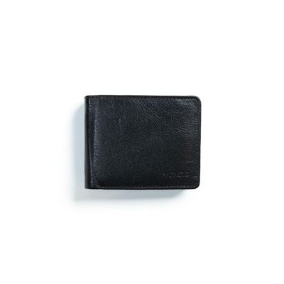 Carteira Masculina de Couro Newton Preto U / Preto