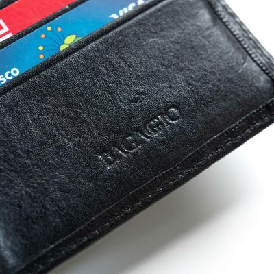 Carteira Masculina de Couro Newton Preto U / Preto