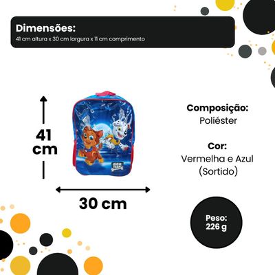 Mochila Infantil de Costa Cachorro Herói - Sortida