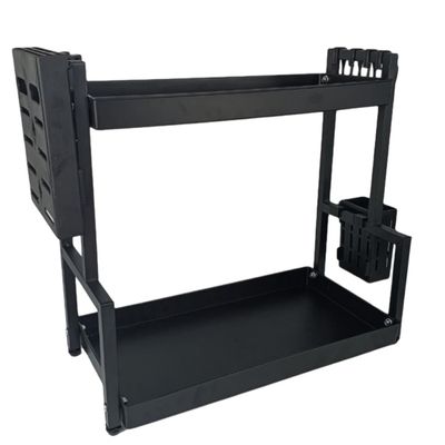 Organizador Multiuso de Metal com 2 Andares - Preta