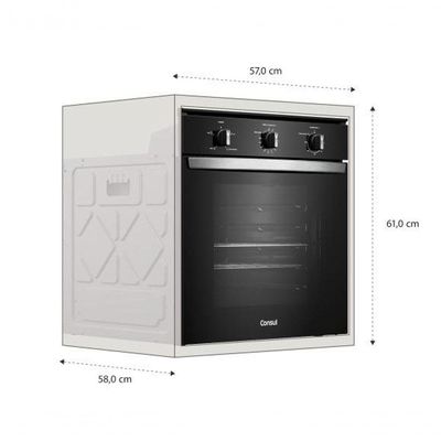 Forno Elétrico De Embutir Consul 84L Preto 110V