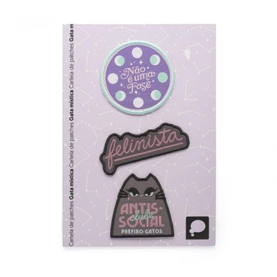 Cartela De Patches Gata Mística