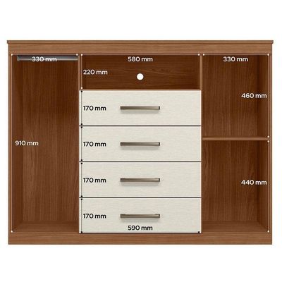 Comoda Havana Master Jatobá Areia Acetinado - Santos Andirá