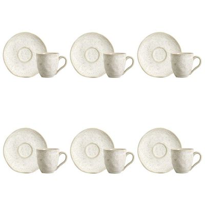 Conjunto De Xícara De Cafezinho Com Pires 06 Peças Orgânico Vanilla Porto Brasil