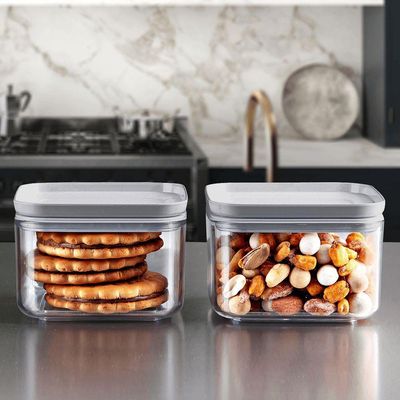 Porta Mantimentos Hermético Cristal 500ml Cinza
