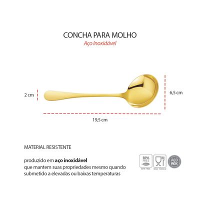 Concha Colher Dourado Servir Vazada Servir Jogo Aço Inox