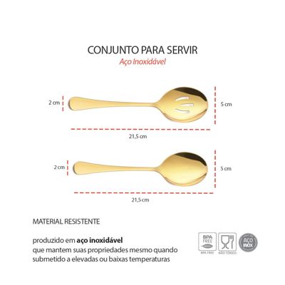 Concha Colher Dourado Servir Vazada Servir Jogo Aço Inox