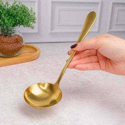 Concha Colher Dourado Servir Vazada Servir Jogo Aço Inox