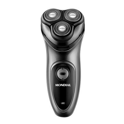 Barbeador Elétrico Mondial Power Shave 3 Lâminas Duplas 5w Be-02 Preto/prata Bivolt
