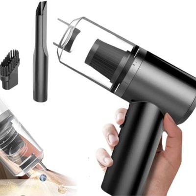 MINI ASPIRADOR DE PÓ SEM FIO PORTÁTIL PARA CARRO CASA CARREGAMENTO VIA USB Único / Preto