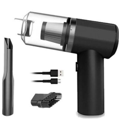 MINI ASPIRADOR DE PÓ SEM FIO PORTÁTIL PARA CARRO CASA CARREGAMENTO VIA USB Único / Preto