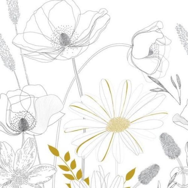 Painel de Parede The Wall 2 Floral Branco 392131