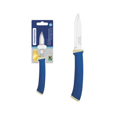 Faca para Legumes e Frutas Tramontina Felice com Lâmina em Aço Inox e Cabo de Polipropileno Azul 3 polegada