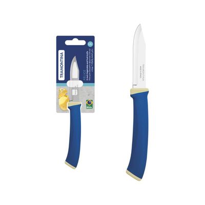 Faca para Legumes e Frutas Tramontina Felice com Lâmina em Aço Inox e Cabo de Polipropileno Azul 3 polegada